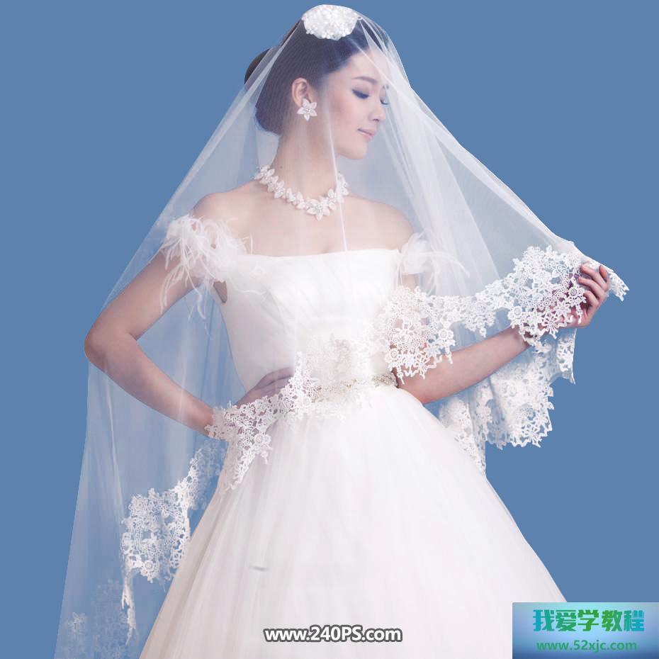 快速抠出透明的婚纱照片的Photoshop通道抠图教程